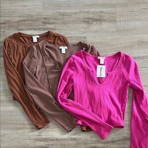 3 different long sleeve Bozzolo shirts